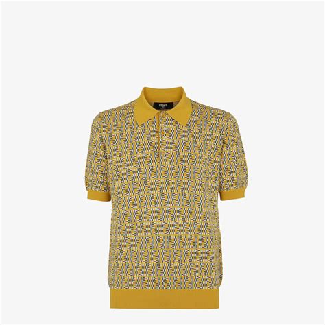 Yellow FF Labyrinth wool polo shirt 